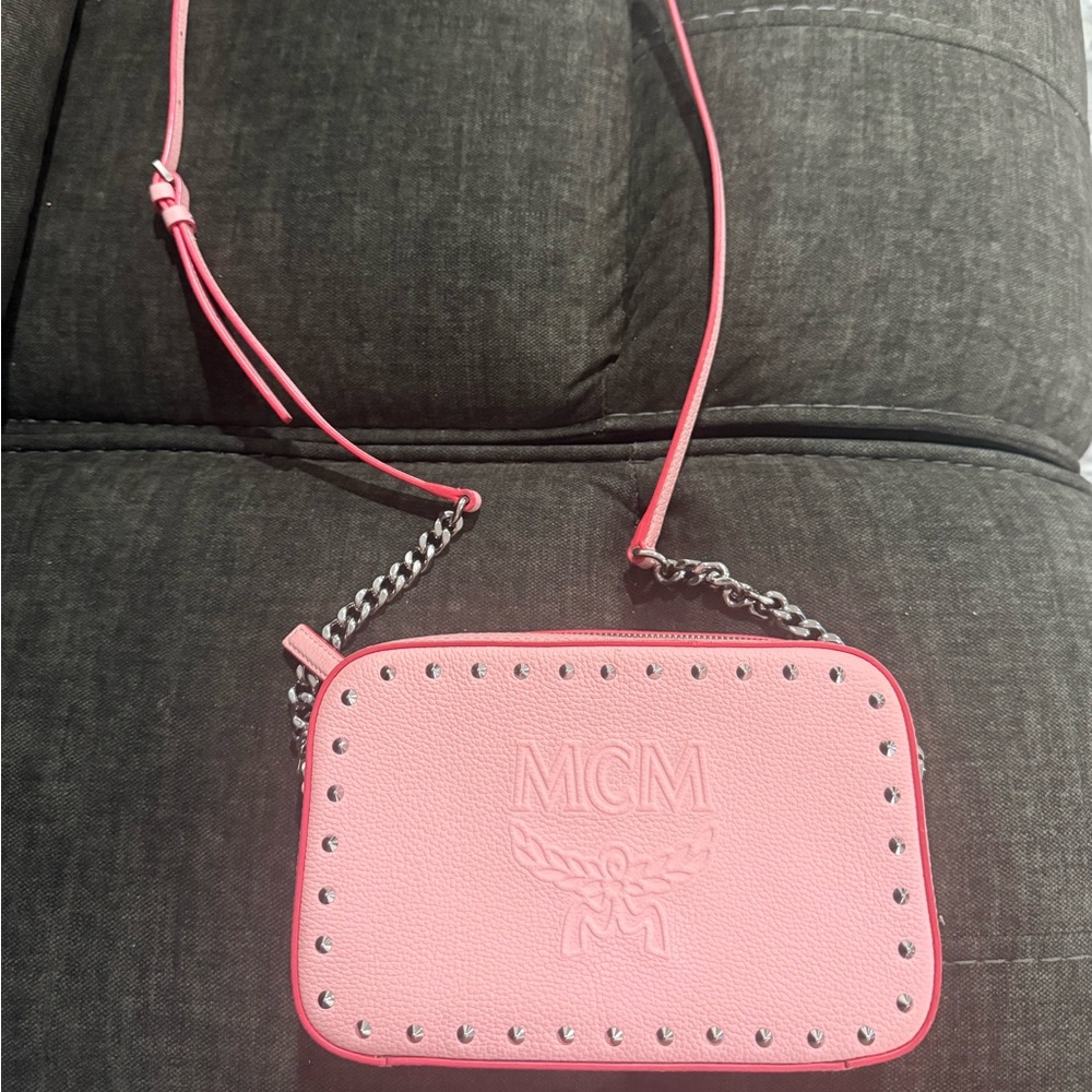 MCM Pink Studded Crossbody Bag